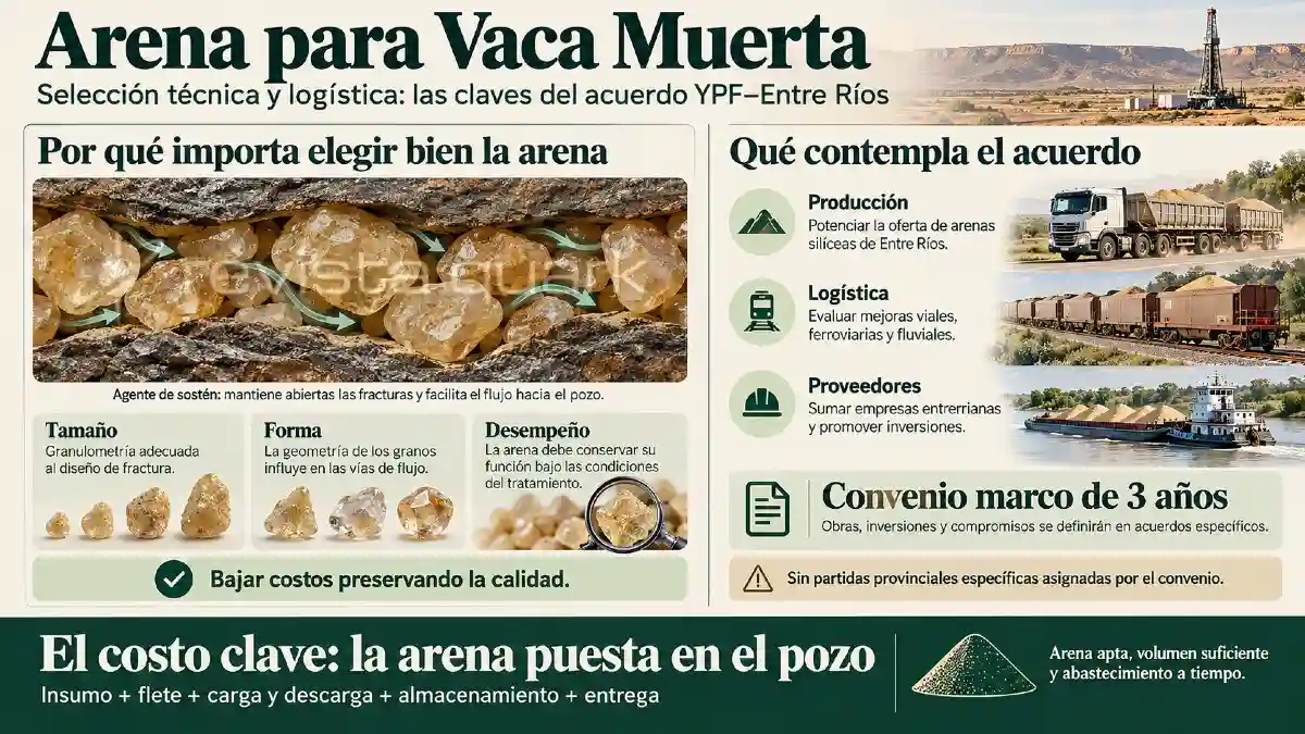 El acuerdo entre YPF y Entre Ríos busca mejorar su abastecimiento y logística hacia Vaca Muerta, con obras e inversiones aún por definir.