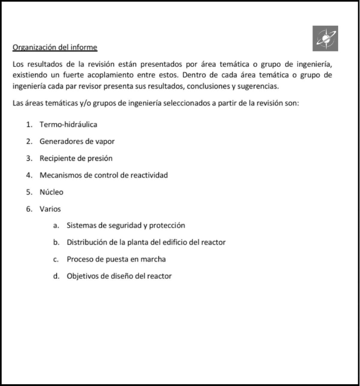 Extracto Parcial del Informe técnico Proyecto CAREM 25.