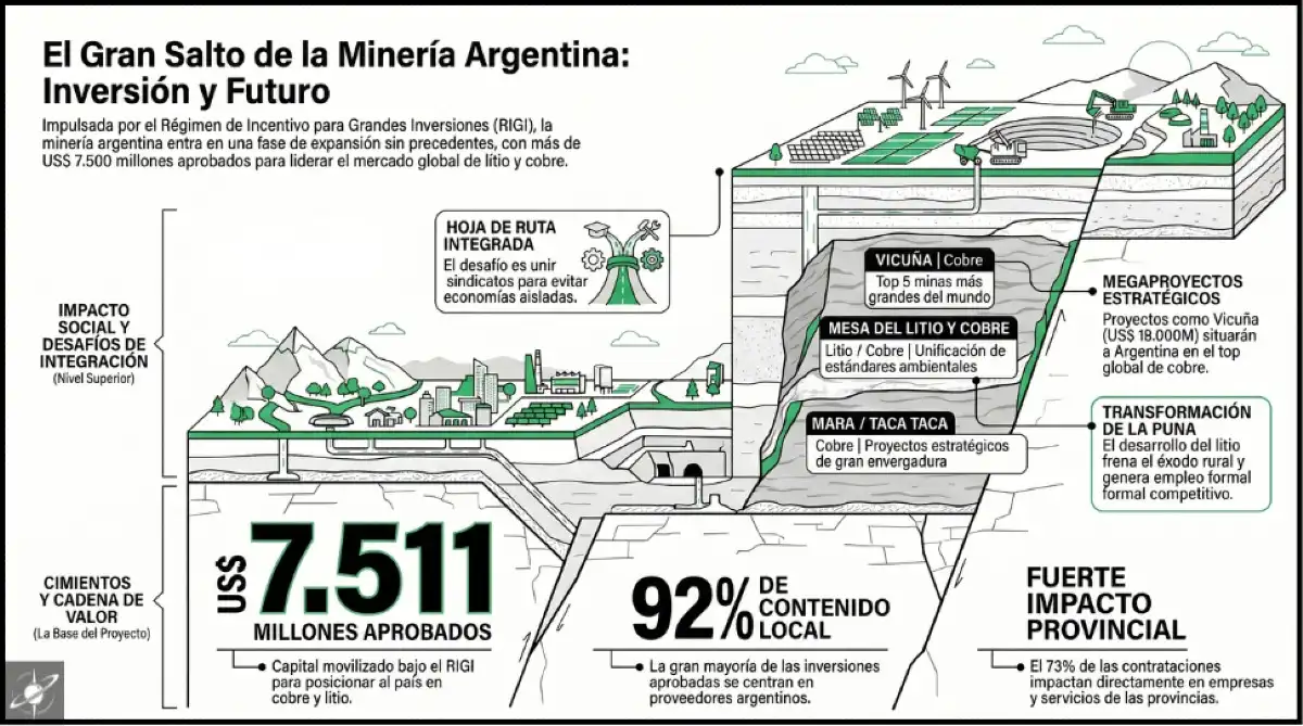 Más de 7500 millones de dólares aprobados a través del RIGI para la minería argentina.